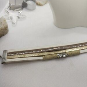 Rope wrapped beach grunge crystal bracelet